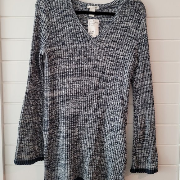 NWT H&M Blue and White Marled Sweater - Picture 1 of 4